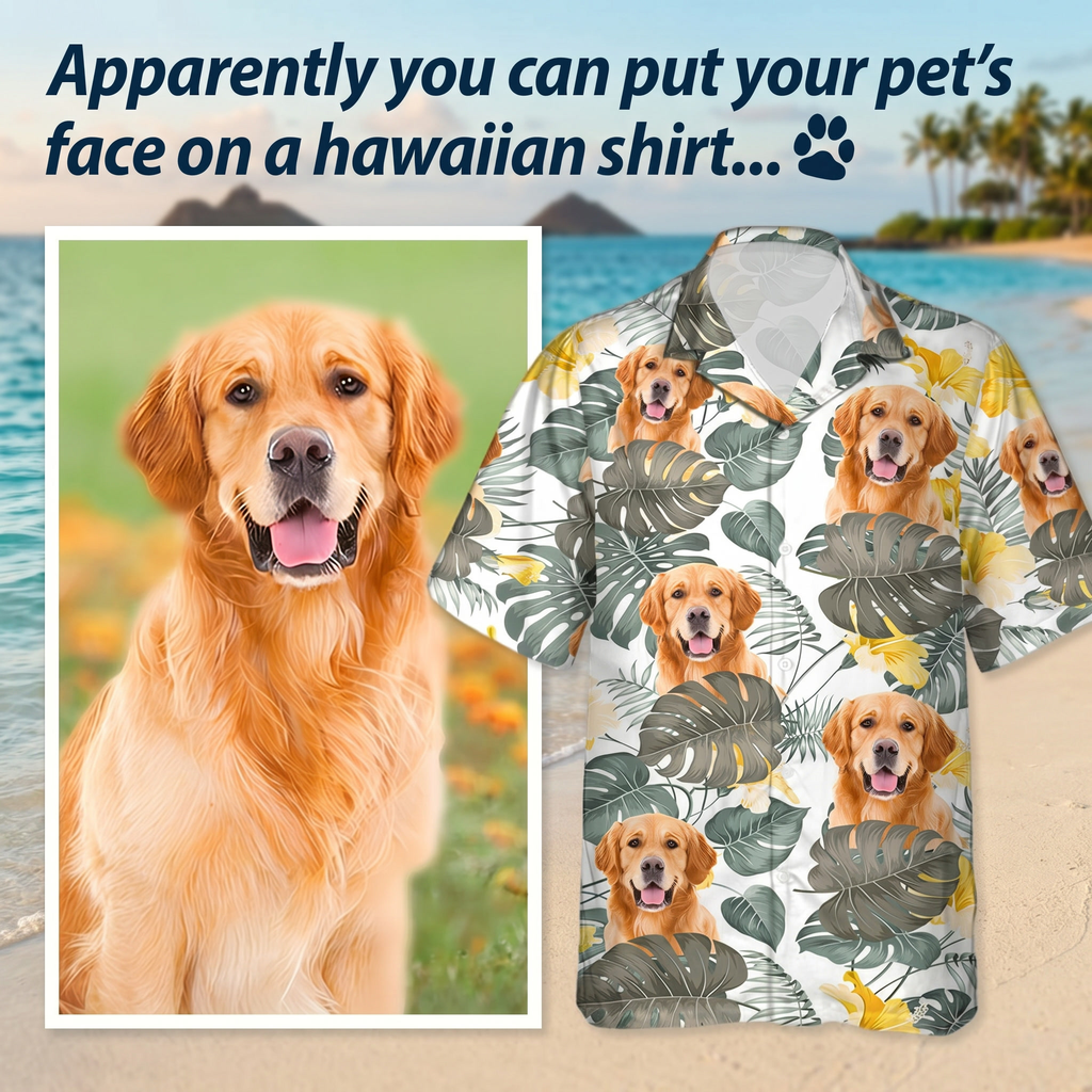 Custom Photo Dog Men's Hawaiian Shirt