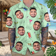 Custom Photo Birthday Party Drinks Hawaiian Shirt