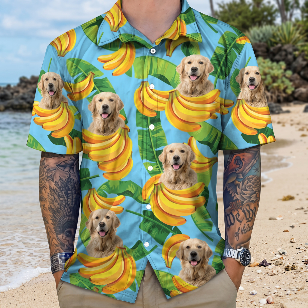 Custom Dog Photo Hawaiian Shirt