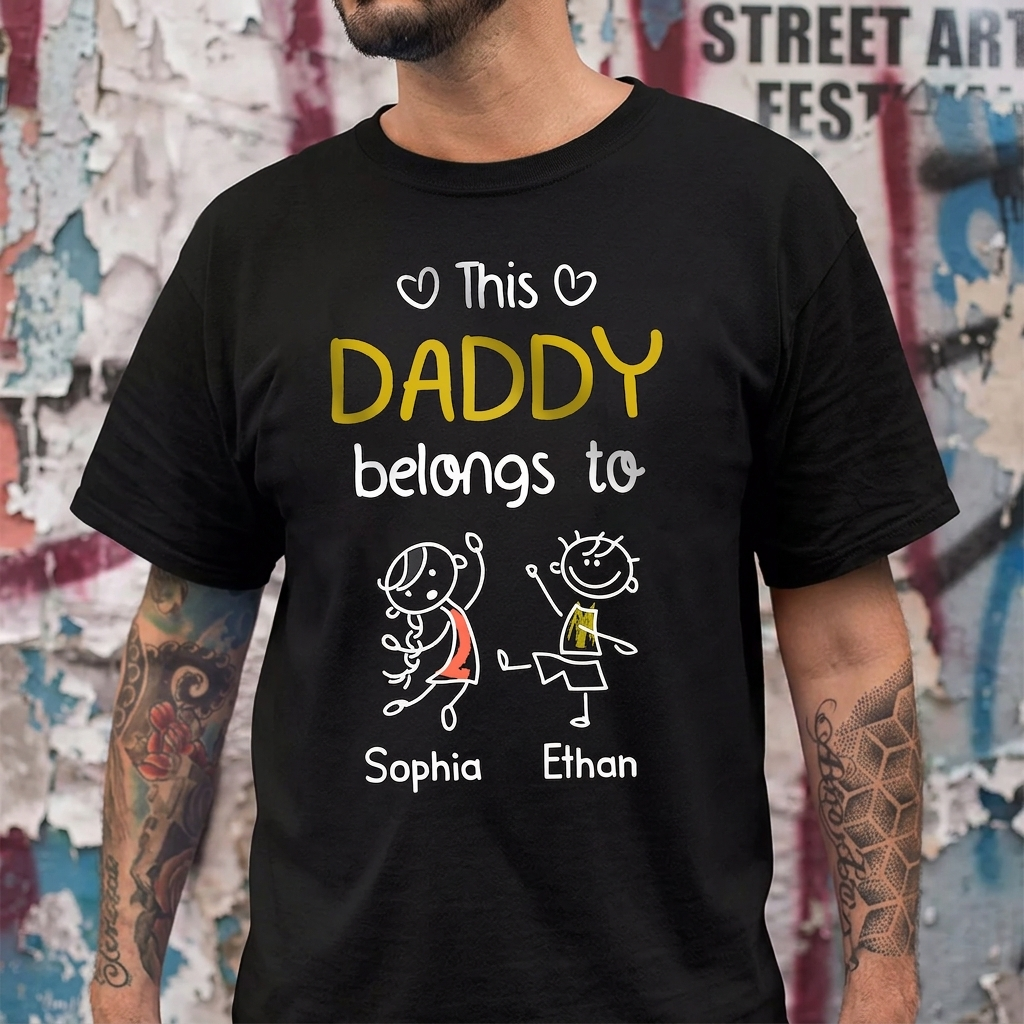 Custom This Grandpa Belongs Us T-Shirt — Gift for Dad YPZ2R