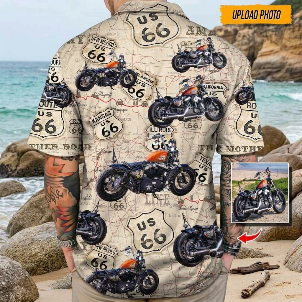 Custom Bike Photo Hawaiian Shirt