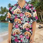 Custom Photo Funny Face Dog Family Hawaiian Shirt Summer Gift