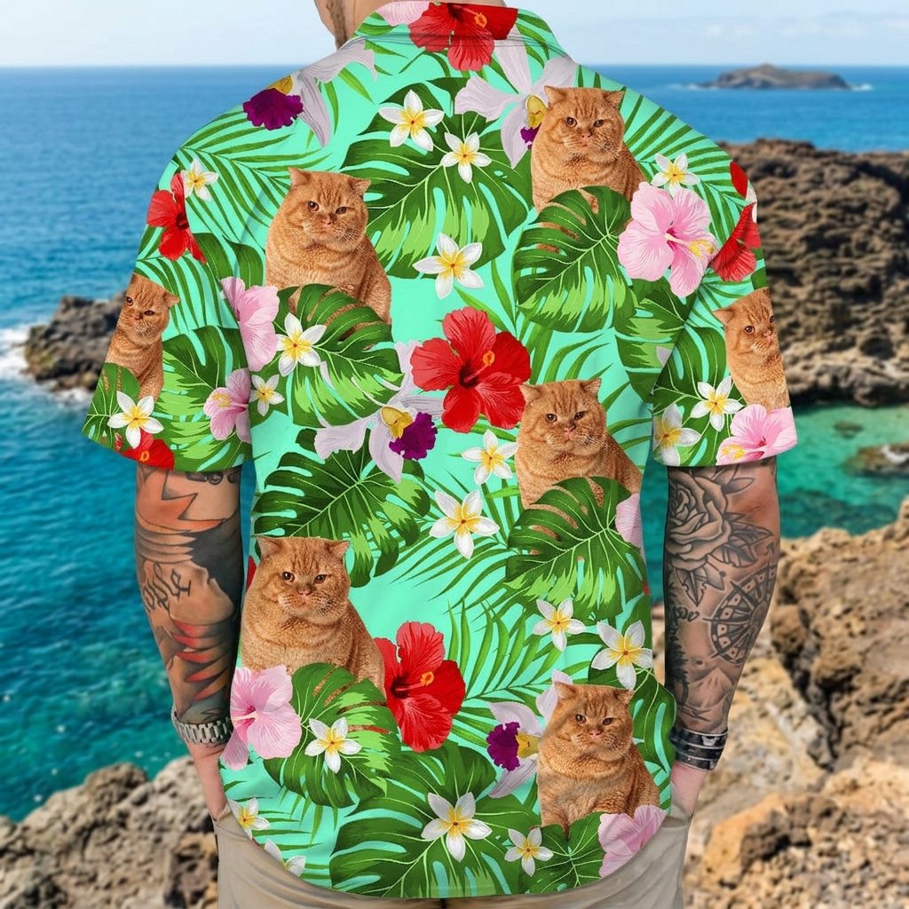 Custom Cat Tropical Hawaii Hawaiian Shirt — Gift for Cat Lovers AANWV
