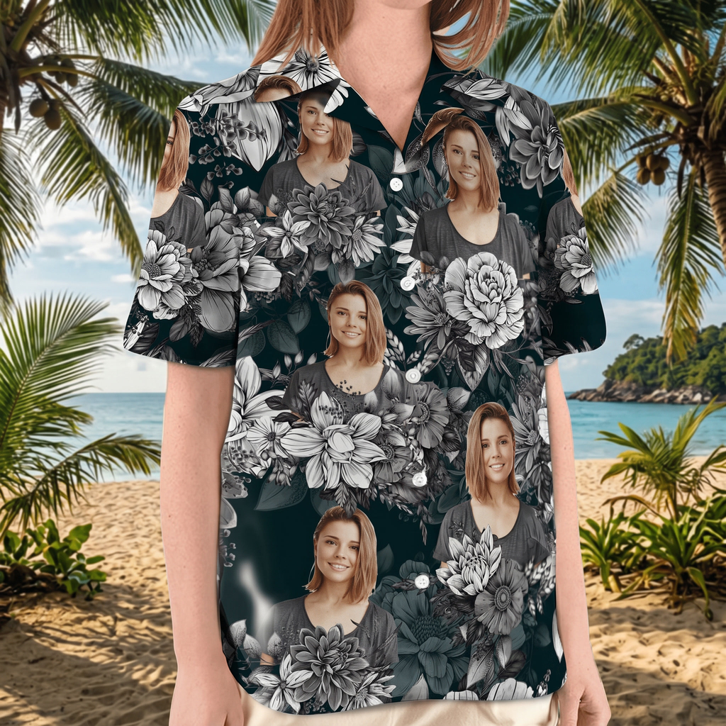 Hawaiian Shirt Women Upload Photo,