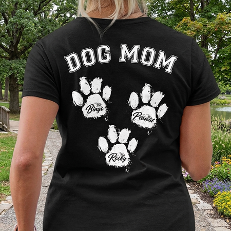 Custom Dog Mom Dad Backside T-Shirt — Gift for Dad UXJPT