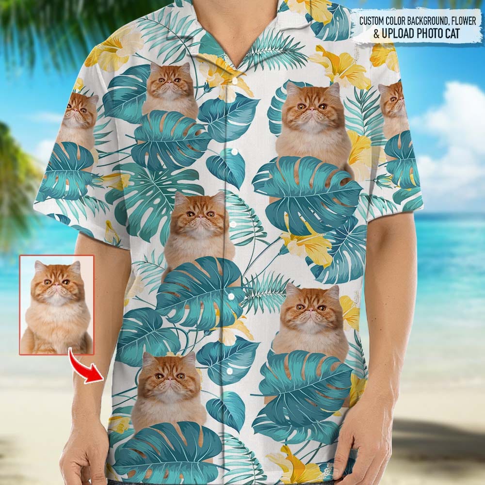 Custom Cat Mens Hawaiian Shirt 2 — Gift for Cat Lovers HTKT3