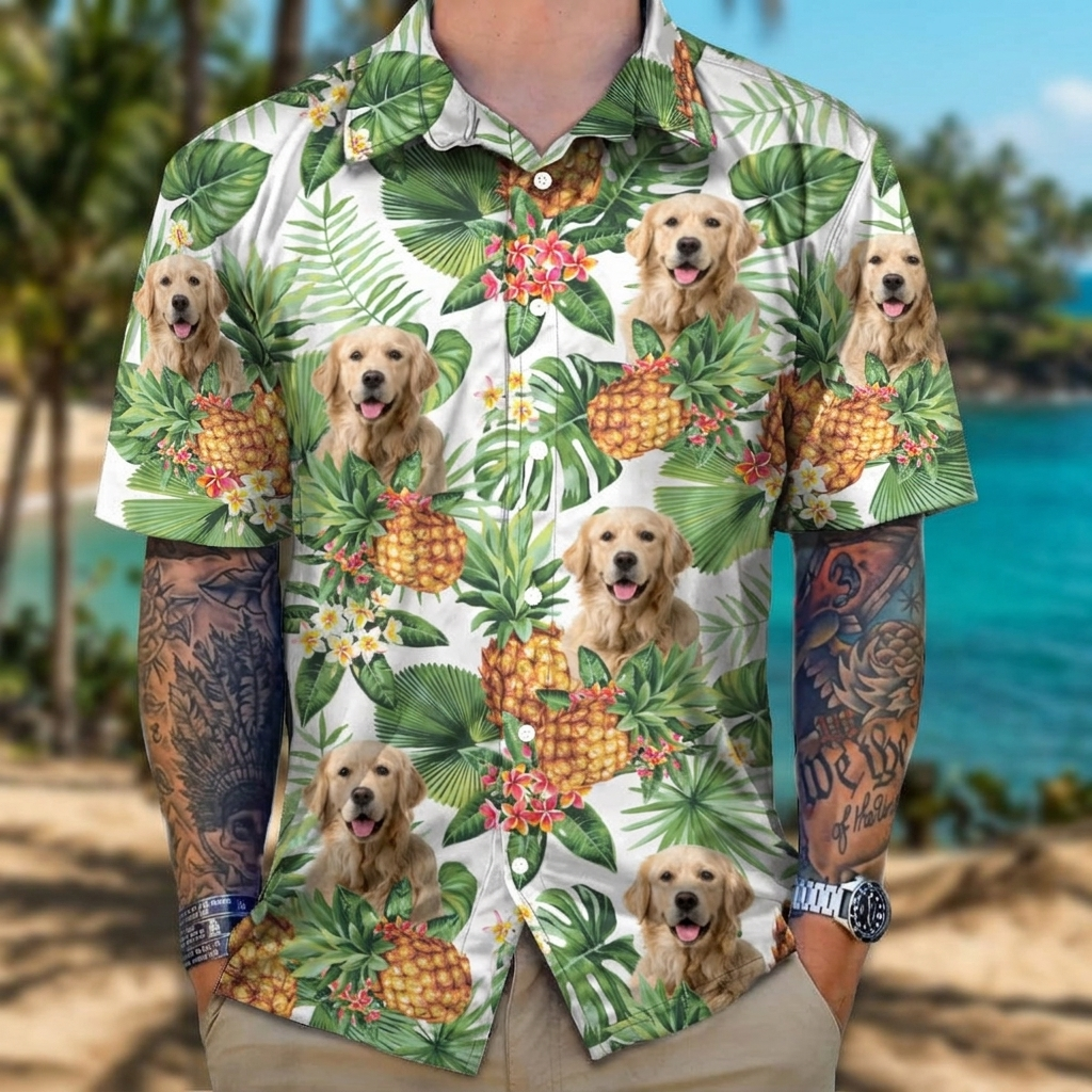 Custom Dog Tropical Hawaii Hawaiian Shirt — Gift for Dog Lovers FENNU