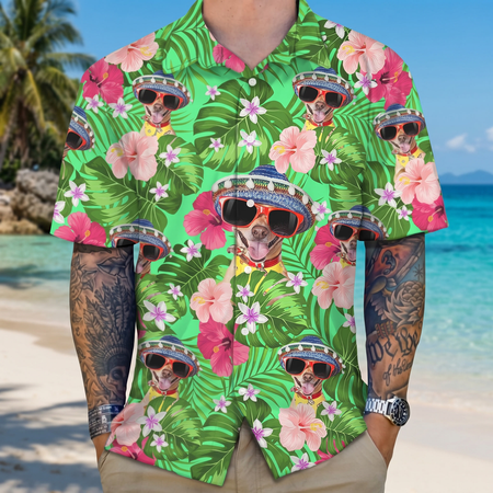 Custom Dog Funny Face Hawaiian Shirt — Gift for Dog Lovers AQHTG
