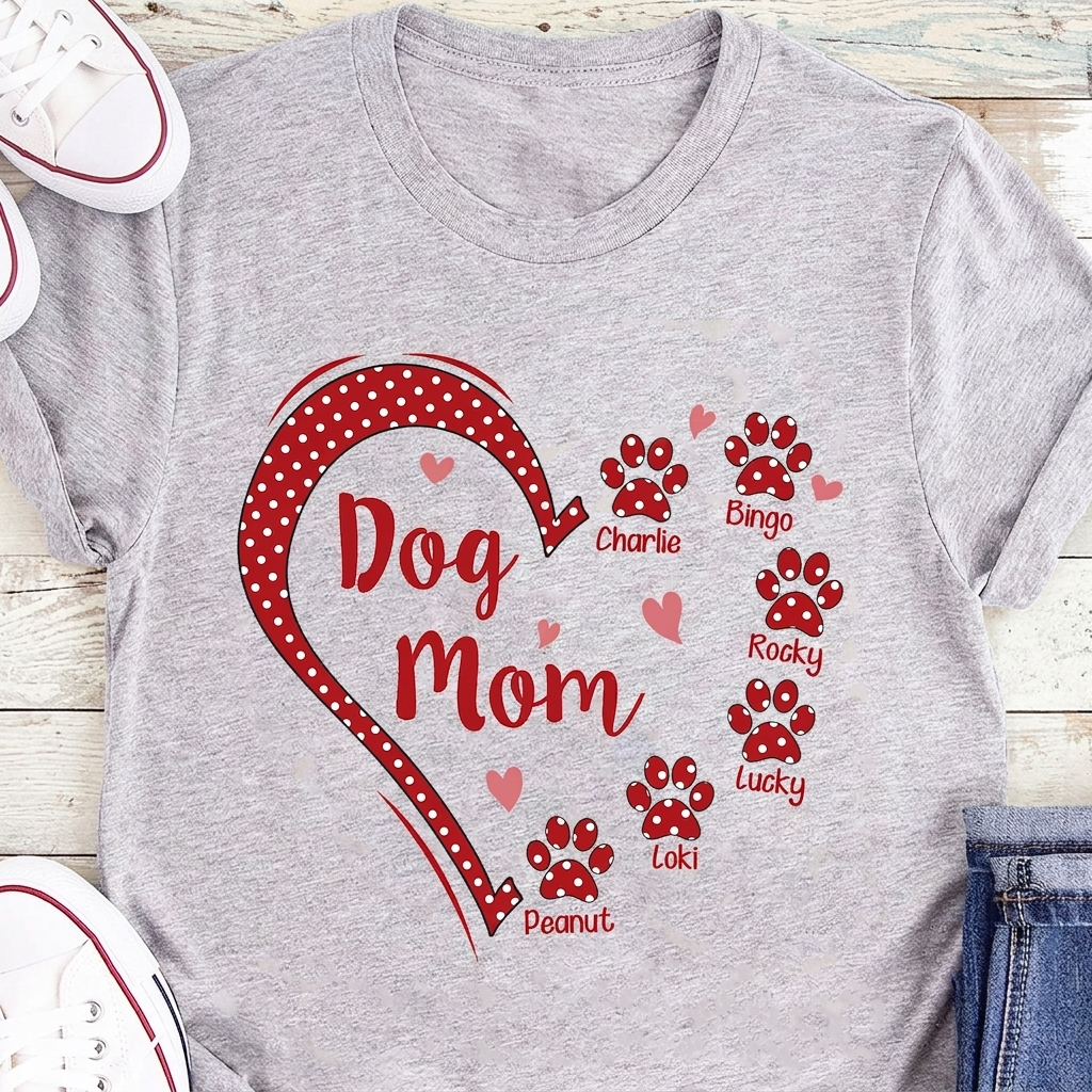 Dog Mom Cat Mom Personalized Custom Dog Cat Shirt C550V2