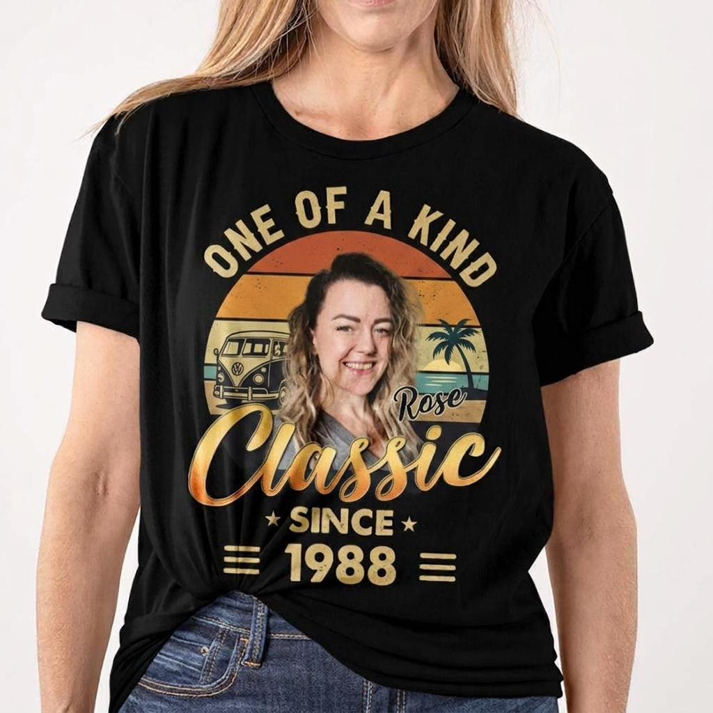 One Of A Kind Classic Upload Photo Birthday Shirt