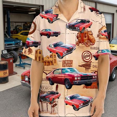 Custom Car Route 66 Hawaii Hawaiian Shirt — Gift HSZ6A