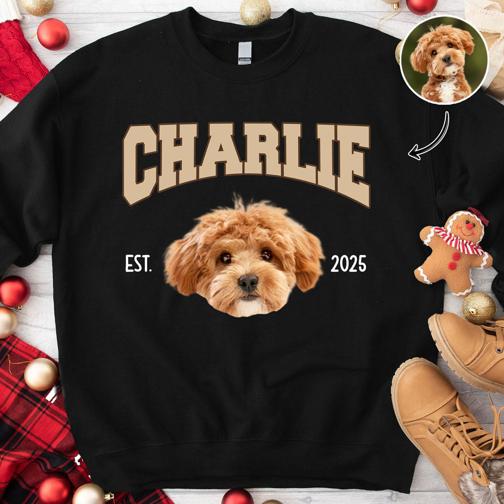 Custom Dog Photo And Sweatshirt - design close up view