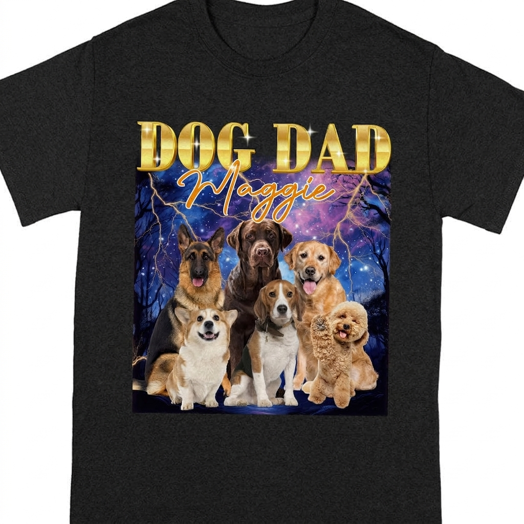 Custom Pet Photo With Gradient Text Vintage Retro Shirt