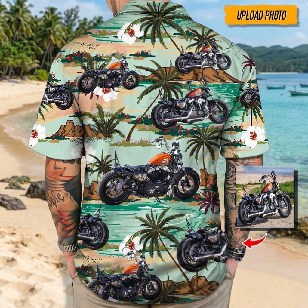 Custom Bike Photo Hawaiian Shirt