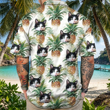 Custom Cat Vacation Hawaii Hawaiian Shirt — Gift for Cat Lovers ZKBVX