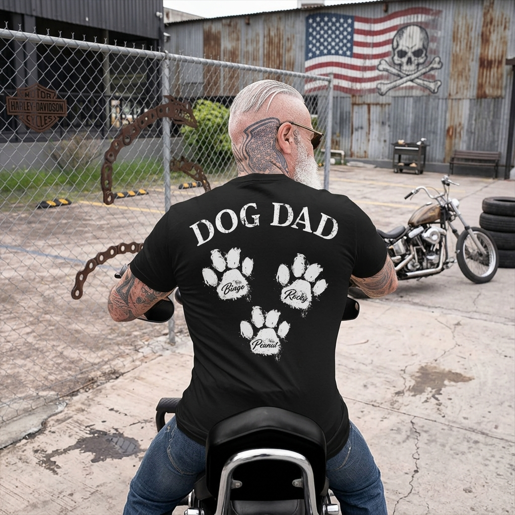 Dog Dad Dog Mom Personalized Custom Dog Backside Shirt