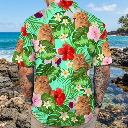 Custom Cat Tropical Hawaiian Shirt — Gift for Cat Lovers SP595