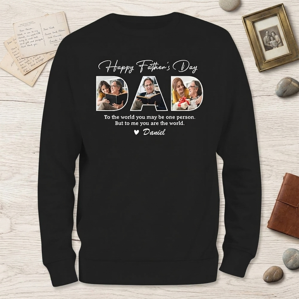 Custom Happy Fathers Day T-Shirt — Gift for Dad 6F2S6