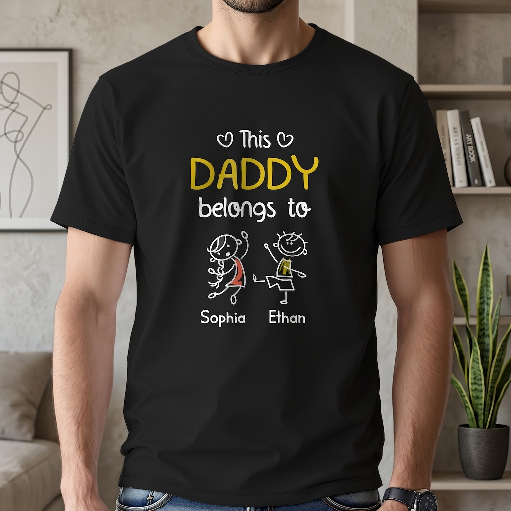 Custom This Grandpa Belongs Us T-Shirt — Gift for Dad YPZ2R