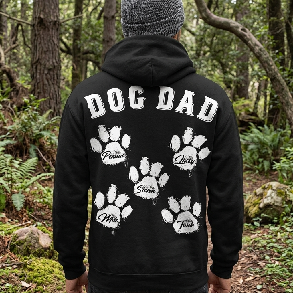 Dog Dad Dog Mom Personalized Custom Dog Backside Shirt