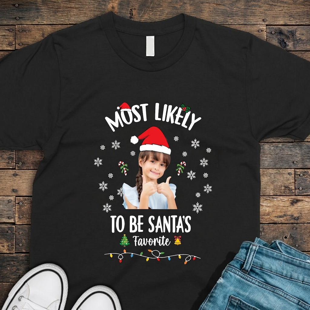 Custom Santa Christmas Matching T-Shirt 2 — Couple Gift 5GBXS