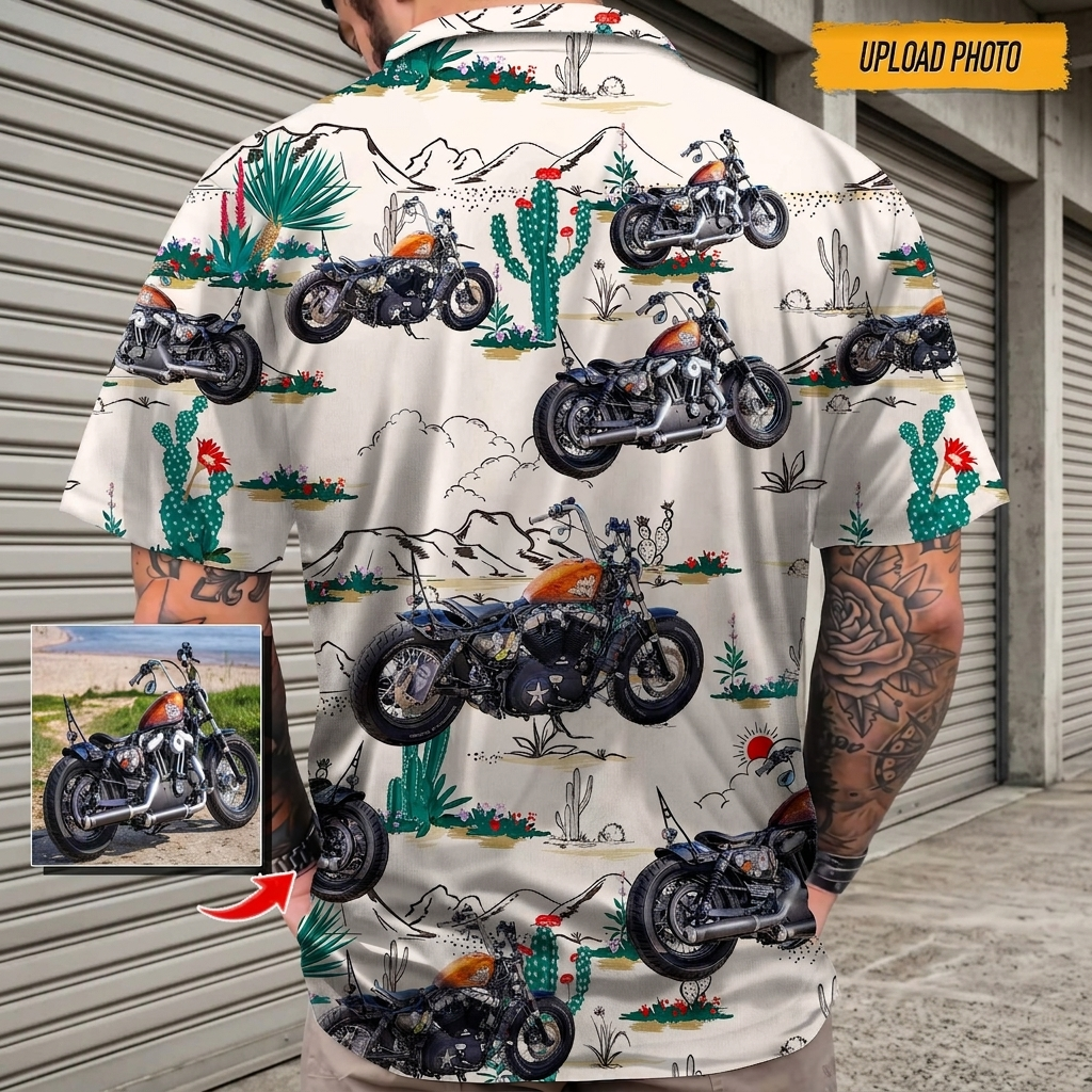 Custom Bike Photo Hawaiian Shirt