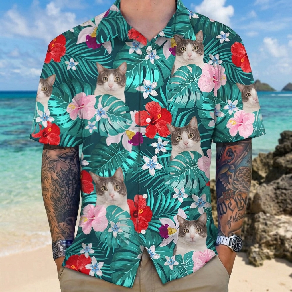 Custom Cat Tropical Hawaii Hawaiian Shirt — Gift for Cat Lovers AANWV