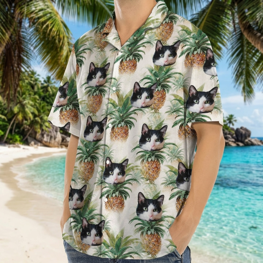 Custom Cat Vacation Hawaii Hawaiian Shirt — Gift for Cat Lovers ZKBVX