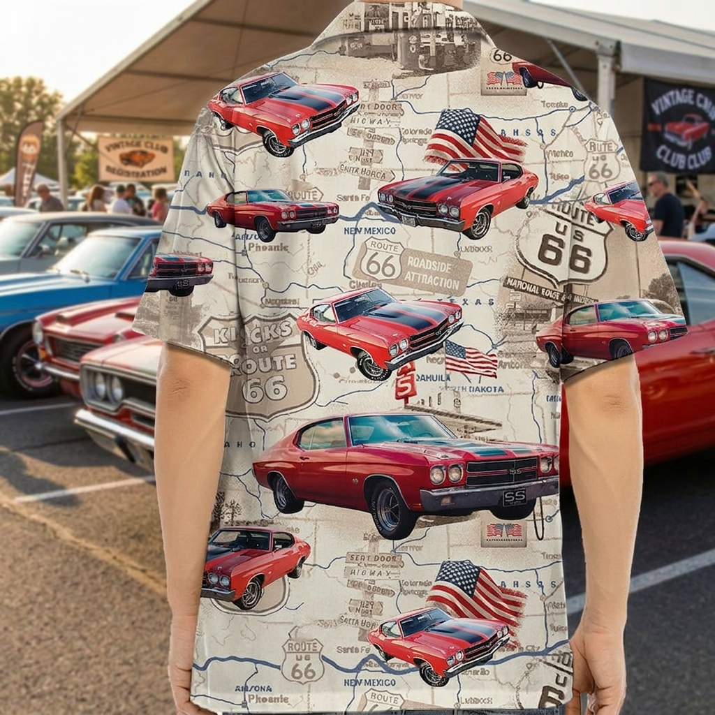 Custom Car Route 66 Hawaii Hawaiian Shirt — Gift HSZ6A