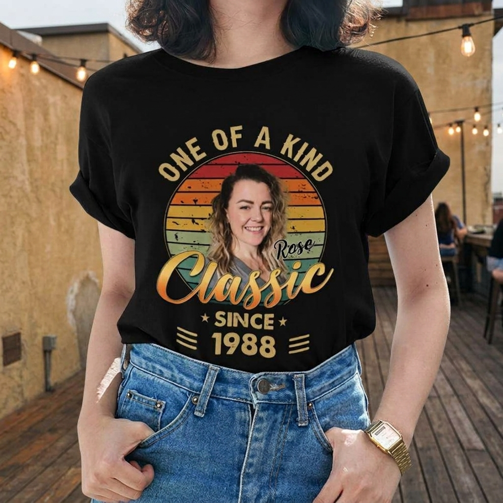 One Of A Kind Classic Upload Photo Birthday Shirt
