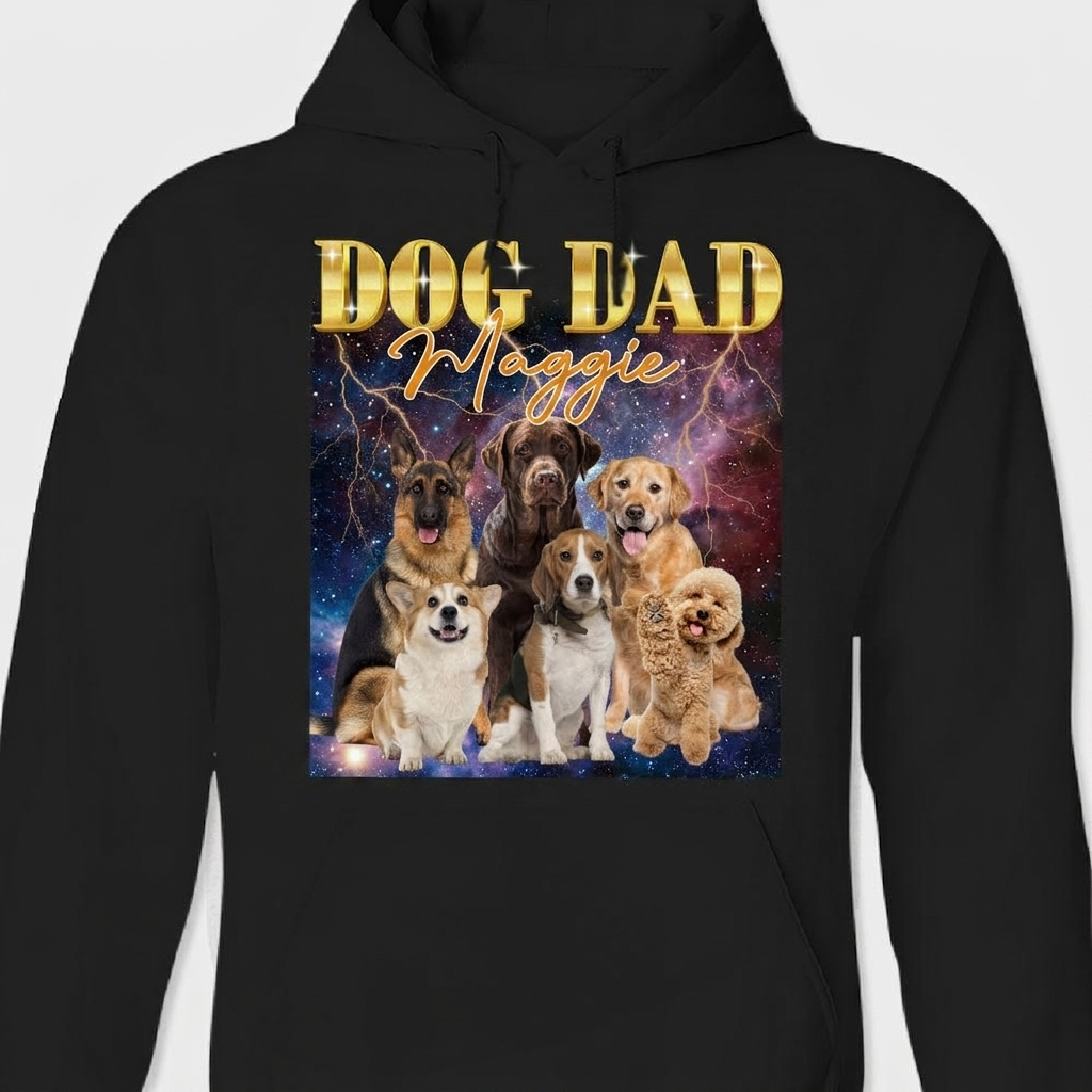 Custom Pet Photo With Gradient Text Vintage Retro Shirt