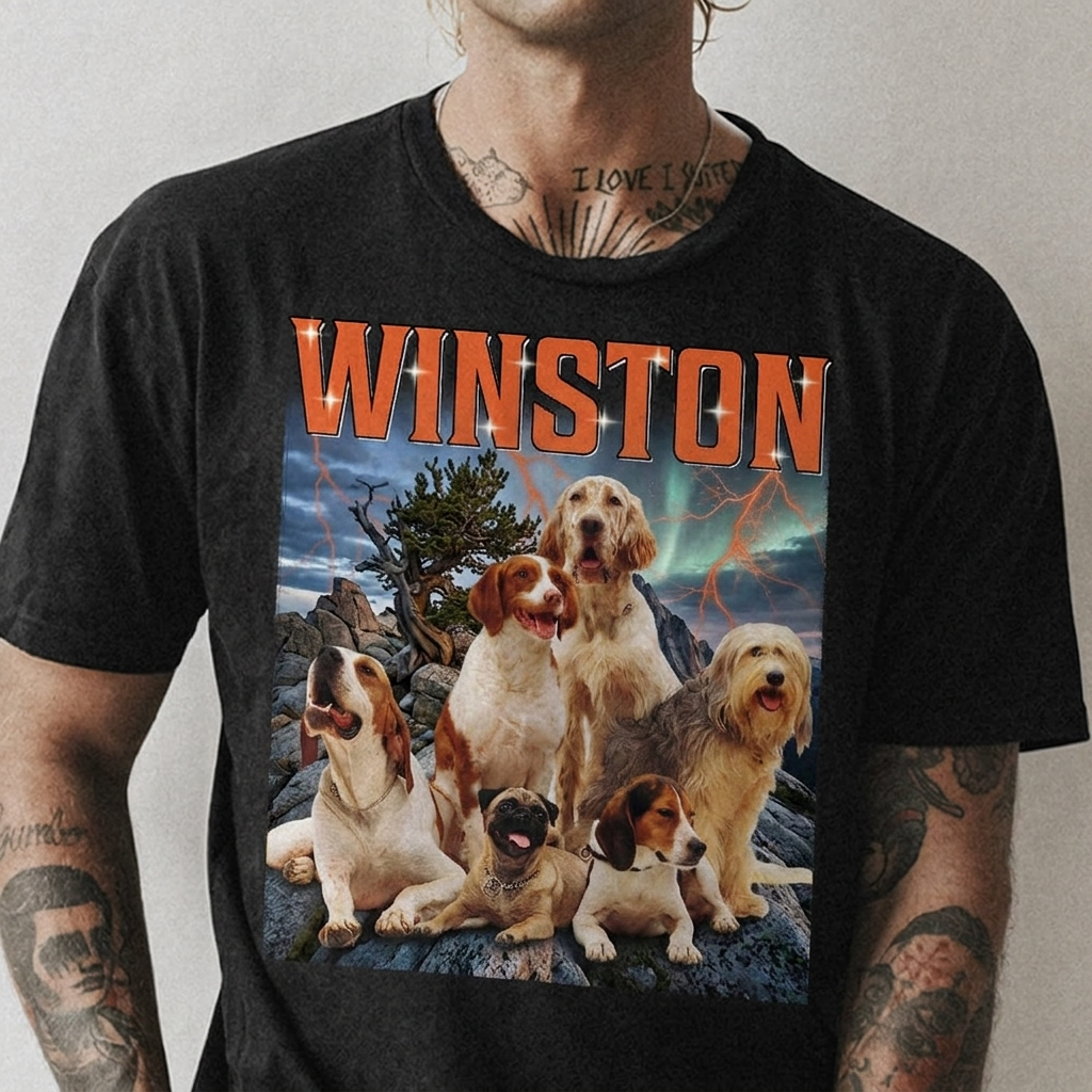 Personalized Photo Retro Vintage Dog Portrait Shirt DA199 889681