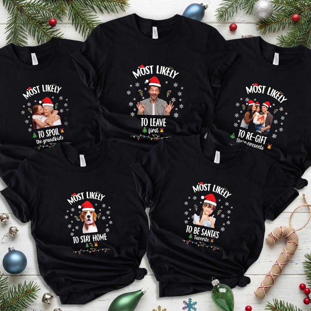 Custom Santa Christmas Matching T-Shirt 2 — Couple Gift 5GBXS