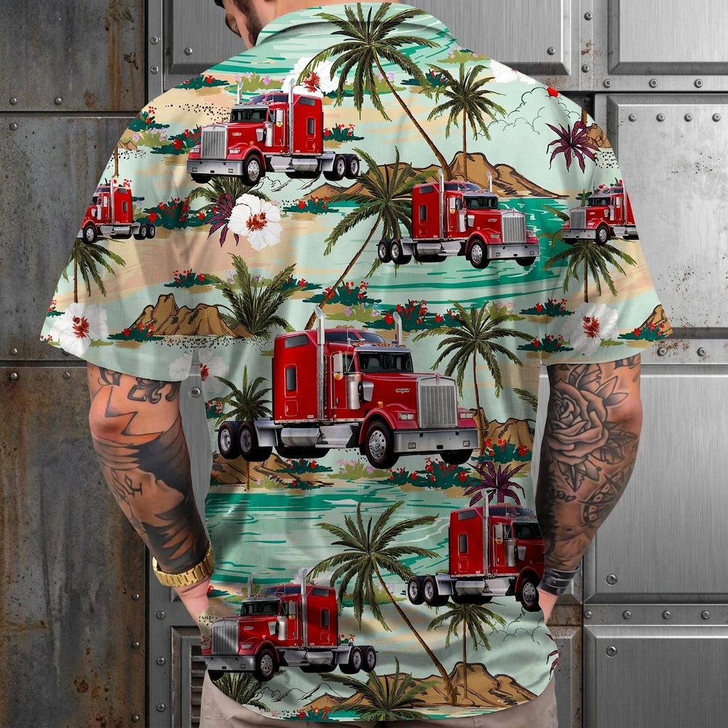 Upload Truck Photo Hawaiian Shirt,