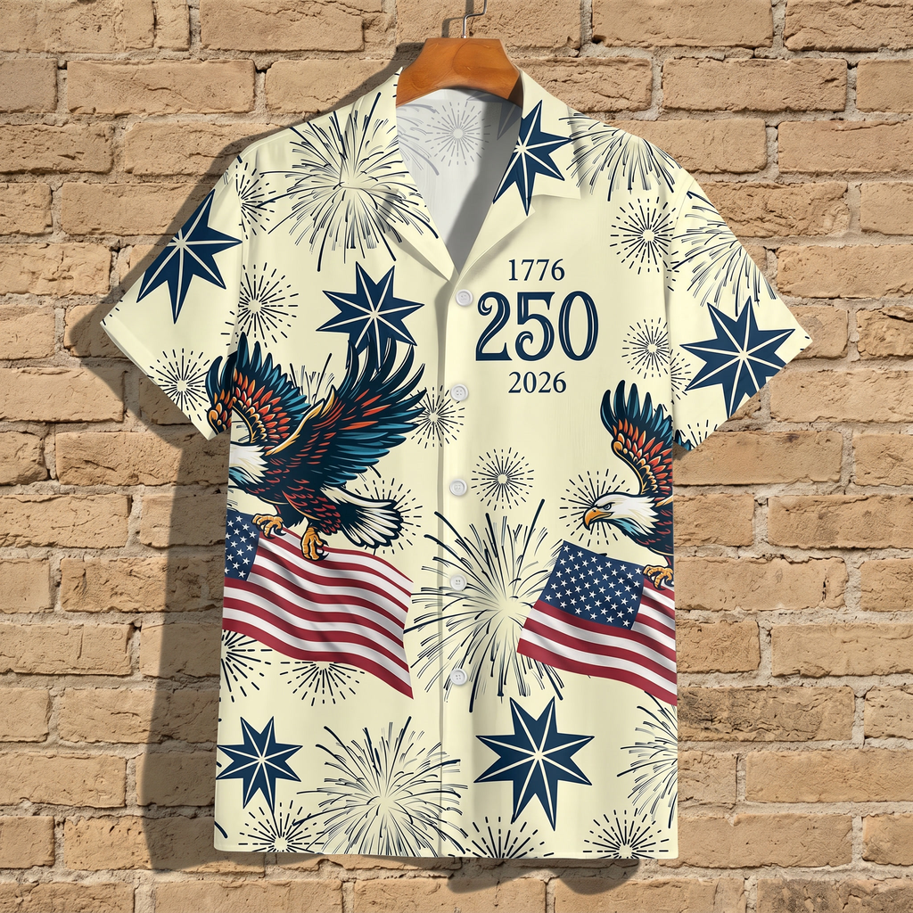 Personalized USA 250 Anniversary Eagle 1776-2026 Hawaiian Shirt