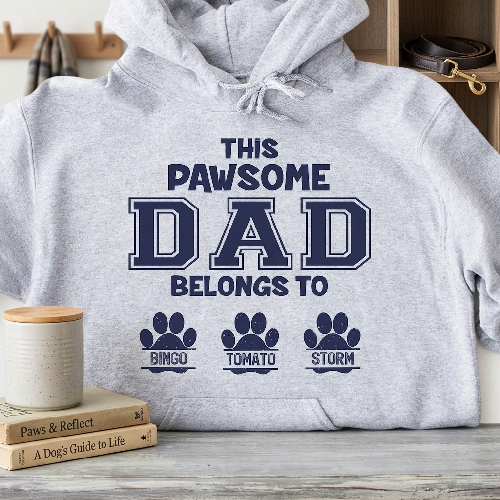 This Pawsome Dad Belongs To Personalized Custom Dog Dad Cat Pet Bright Shirt C