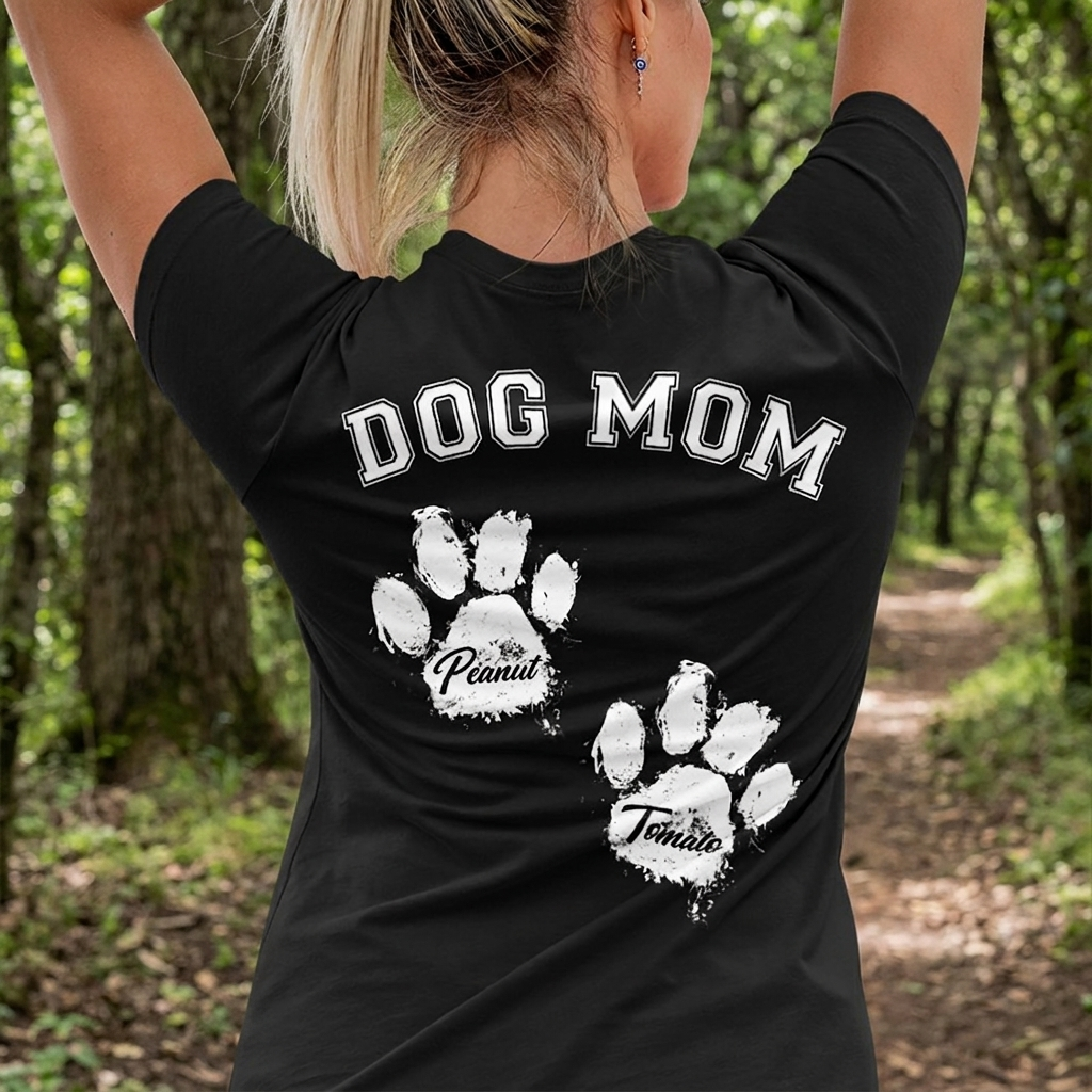 Dog Dad Dog Mom Personalized Custom Dog Backside Shirt