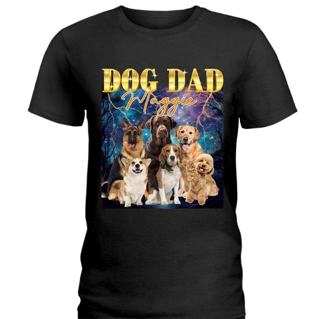 Custom Pet Photo With Gradient Text Vintage Retro Shirt