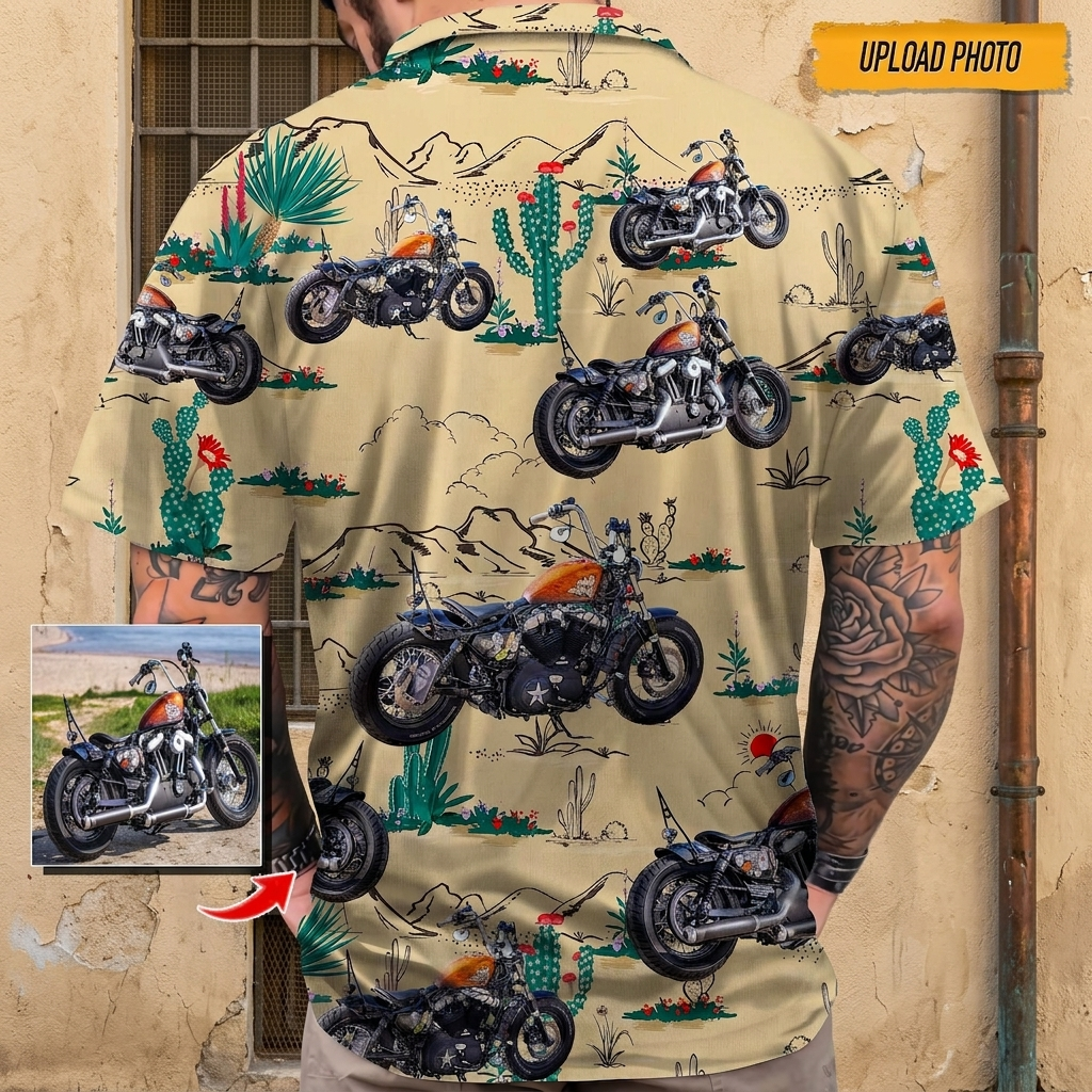 Custom Bike Photo Hawaiian Shirt