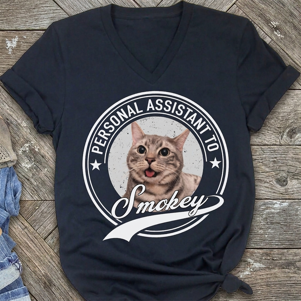 Personal Assistant Personalized Custom Dog Cat Pet Photo Frontside Shirt