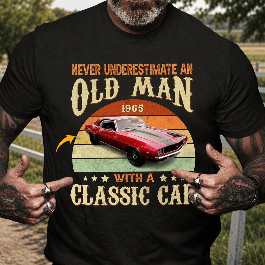 Custom Classic Car Vintage T-Shirt — Gift for Dad VSVRC