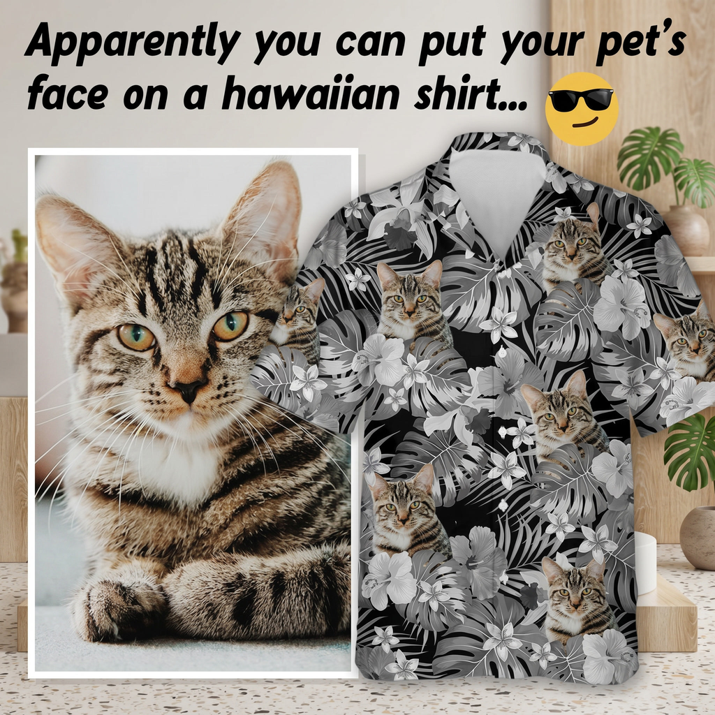 Custom Dog Photo Tropical Style Hawaiian Shirt
