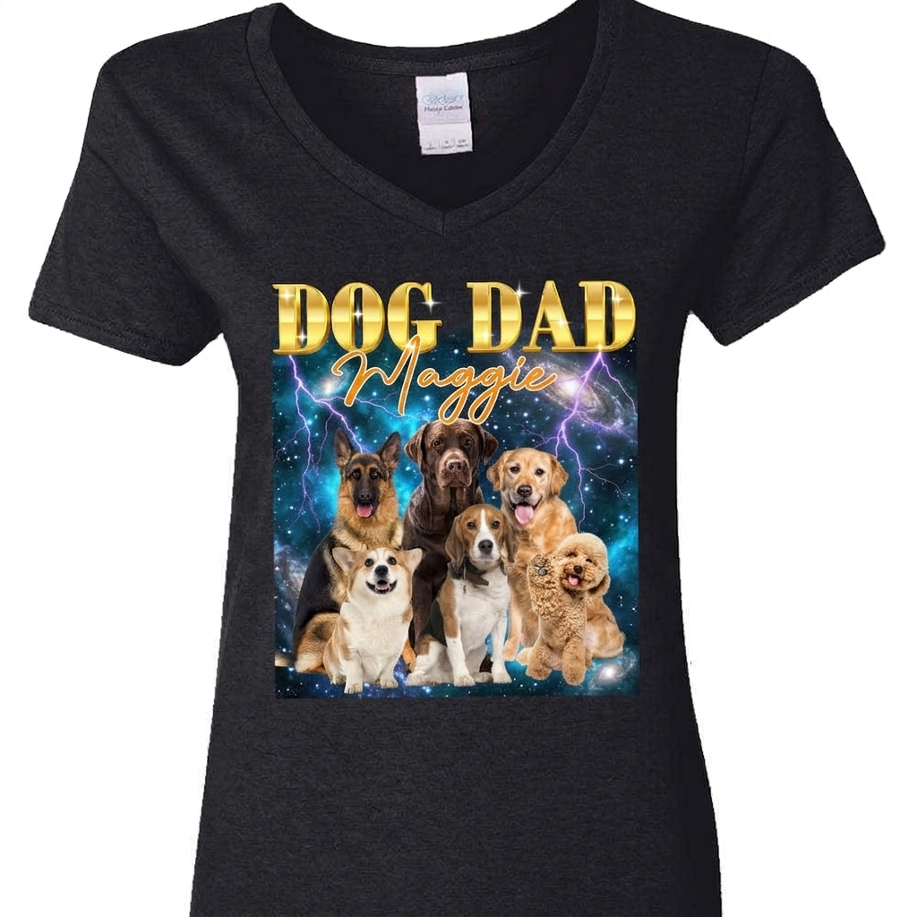 Custom Pet Photo With Gradient Text Vintage Retro Shirt