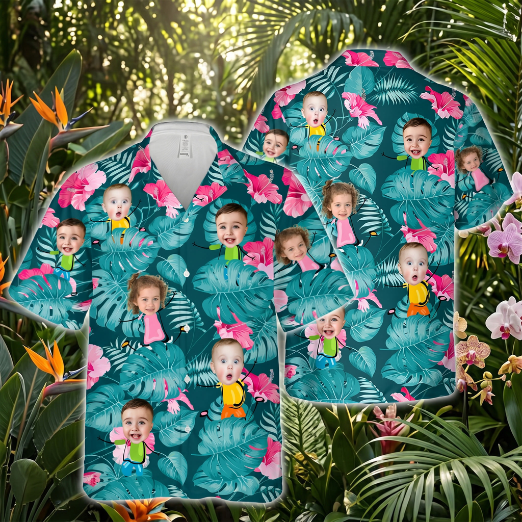 Custom Photo Funny Kids Personalized Hawaiian Shirt Family Gift