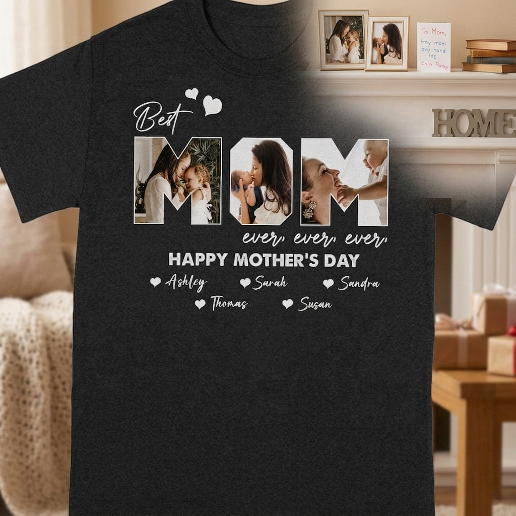 Custom Photo Best Mom Ever Ever Mother's Day Shirt NHS87 889125