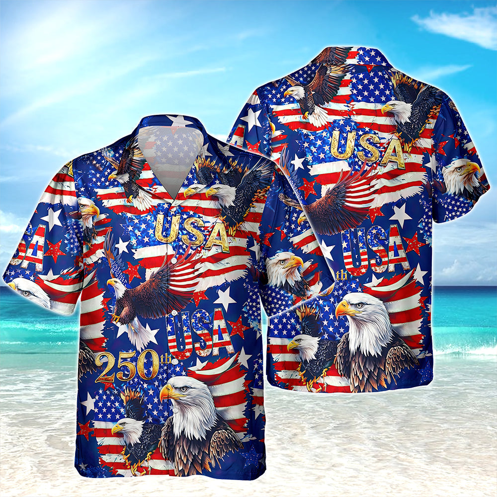 Custom Usa 250 Anniversary Hawaiian Shirt - size chart