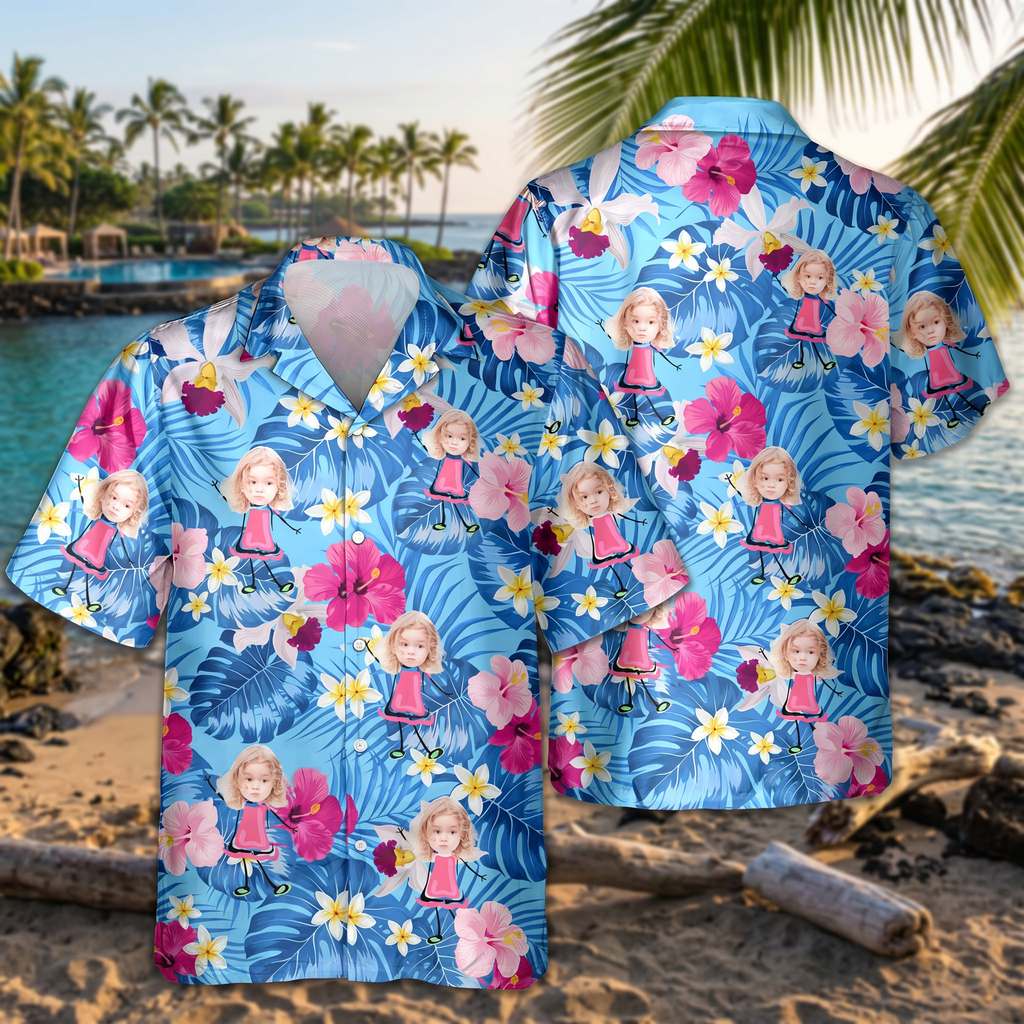 Custom Photo Funny Kids Personalized Hawaiian Shirt Gift For Family Members