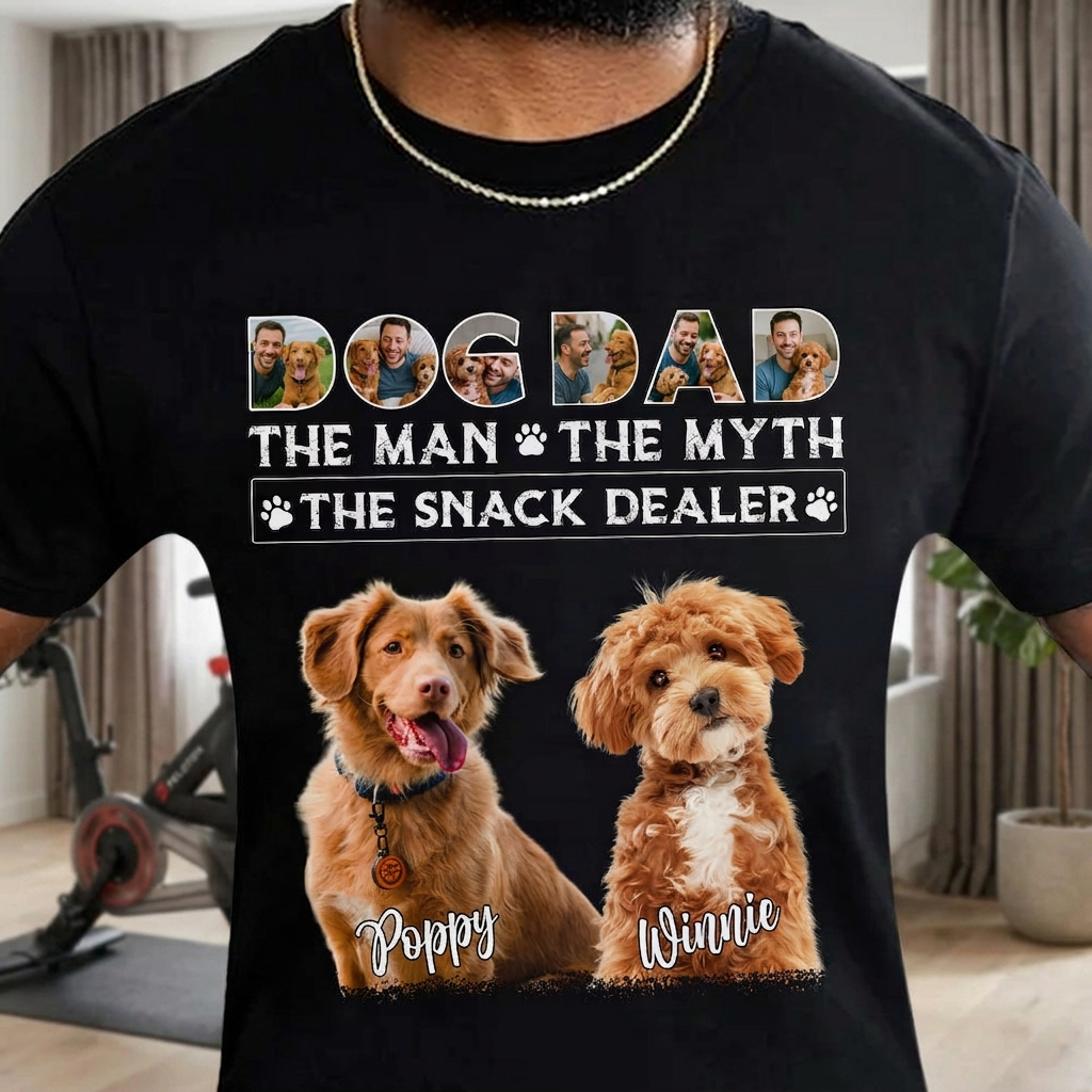 Custom Dog Dad Man Myth T-Shirt — Gift for Dad MJJ2E