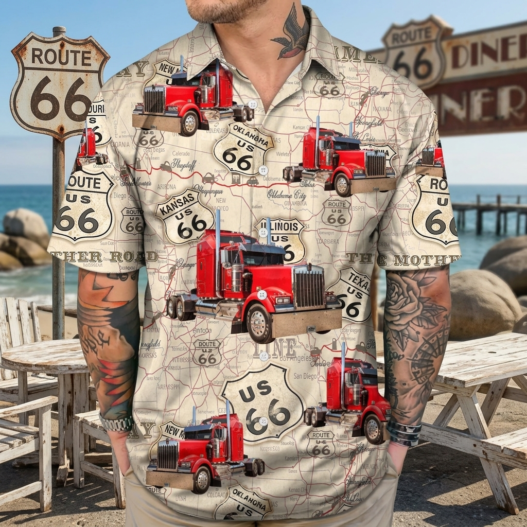 Upload Truck Photo Hawaiian Shirt,