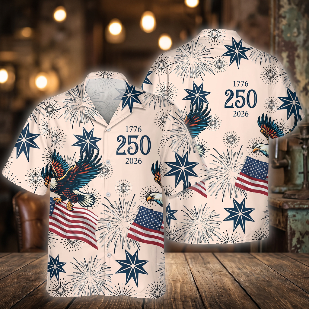 Personalized USA 250 Anniversary Eagle 1776-2026 Hawaii Shirt